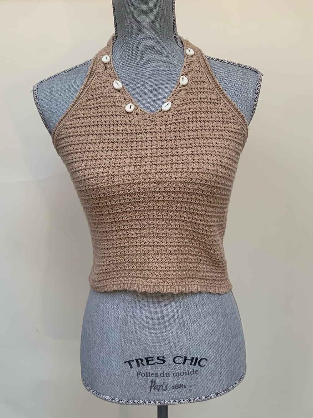 ✨HOST PICK✨ Blue Rain Francesca's Knit Halter Top Shells Beach Sz S Crochet Boho